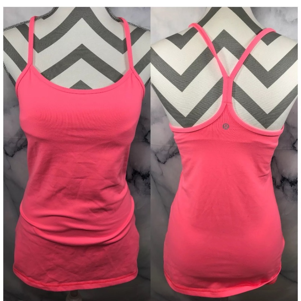 Lululemon power Y vibrant pink tank top Sz 8